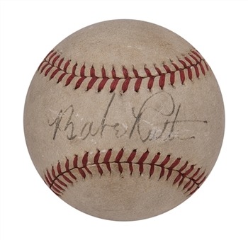 Babe Ruth Single Signed American League Harridge Baseball (PSA/DNA)